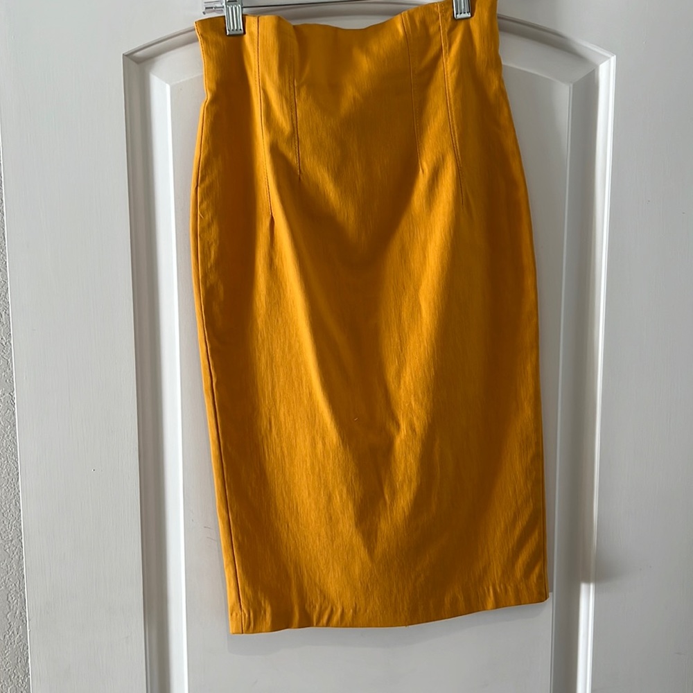 Mustard Pencil Skirt